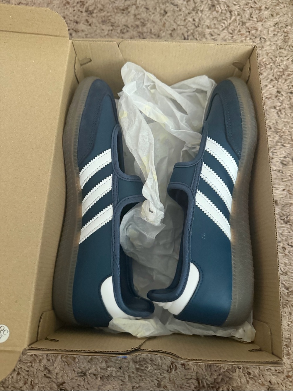 Adidas Navy Samba Jane Sneakers - White Stripes